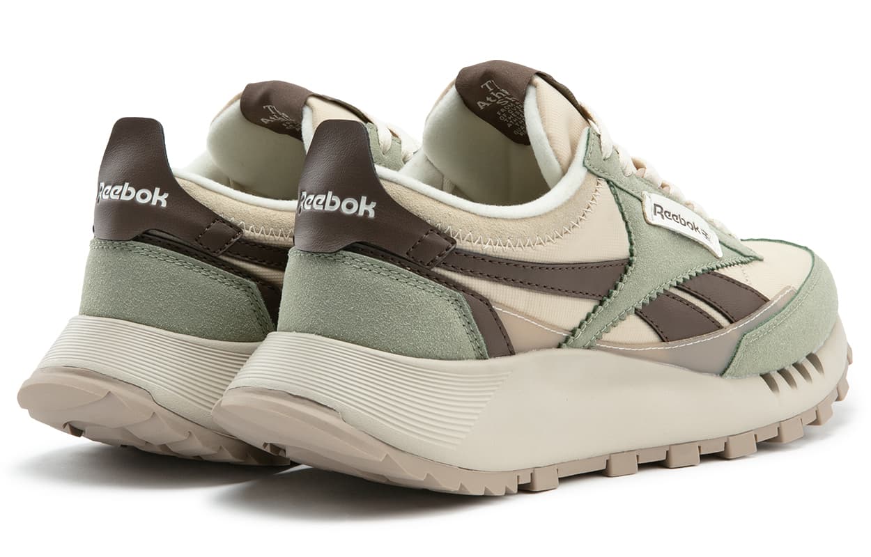 Кроссовки для бега REEBOK CL LEGACY W+ Низкие беговые кроссовки унисекс бежево-зеленые - изображение 4