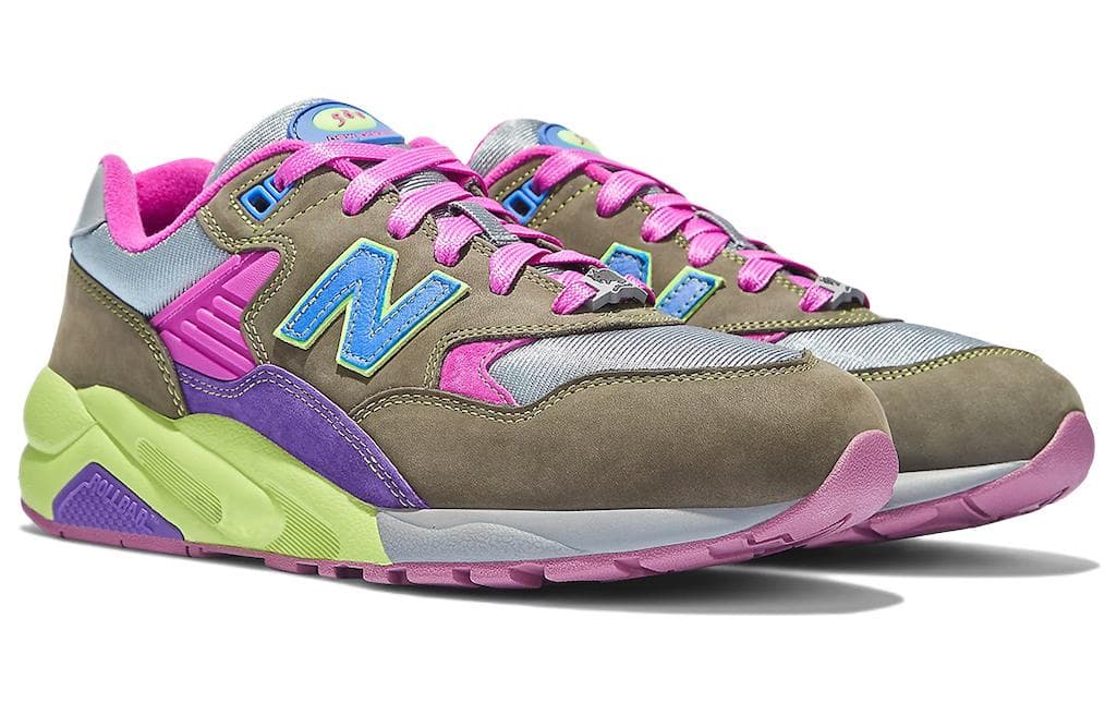Кроссовки для бега Stray Rats x New Balance 580 Pink Green - изображение 3