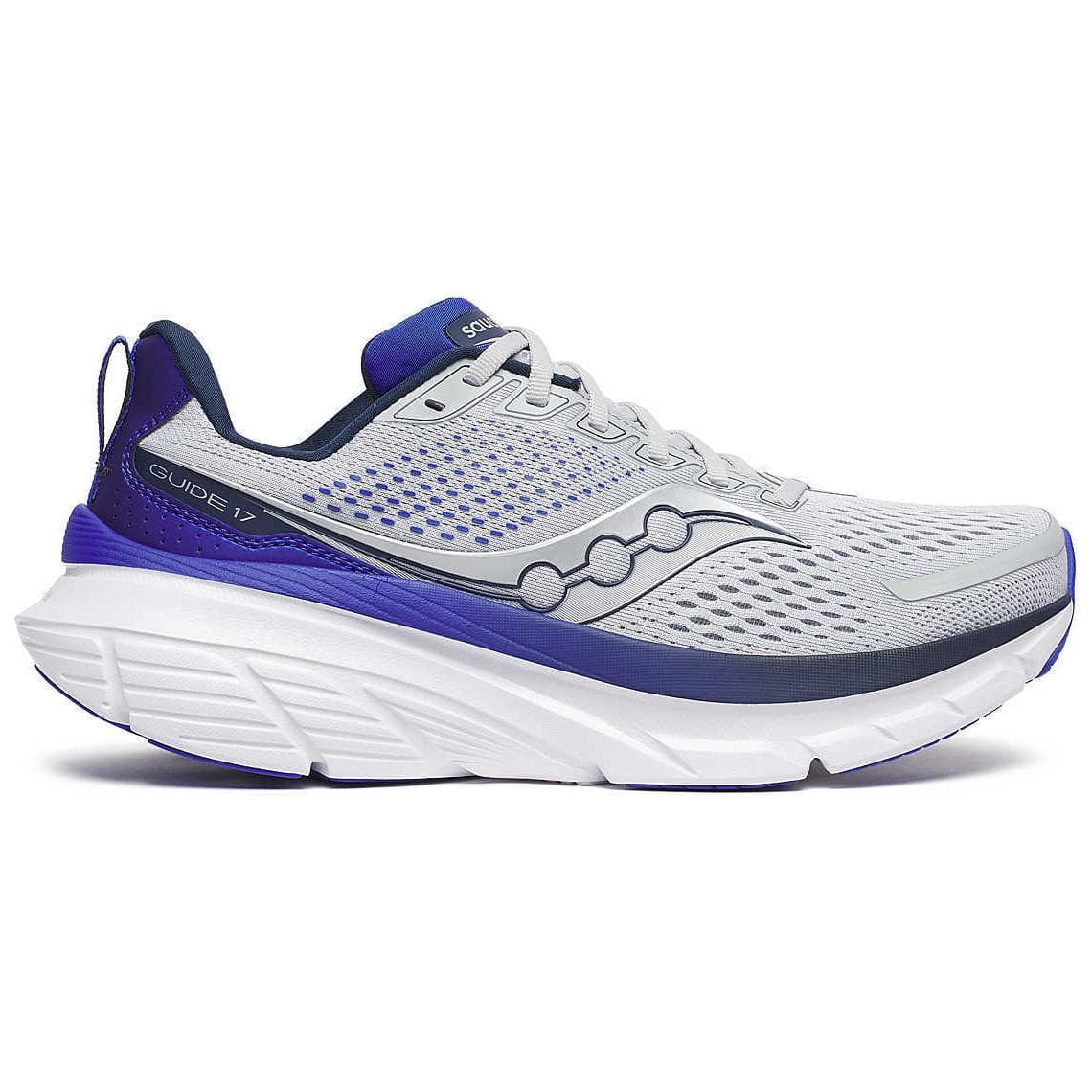 Кроссовки для бега Saucony GUIDE 17 Амортизация Дышащие Низкие Беговые Кроссовки Мужские Серые Синие - изображение 2
