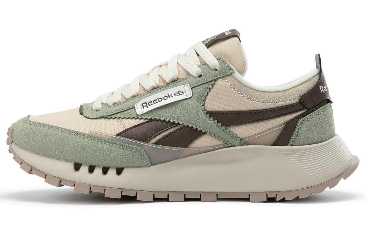 Кроссовки для бега REEBOK CL LEGACY W+ Низкие беговые кроссовки унисекс бежево-зеленые - изображение 1