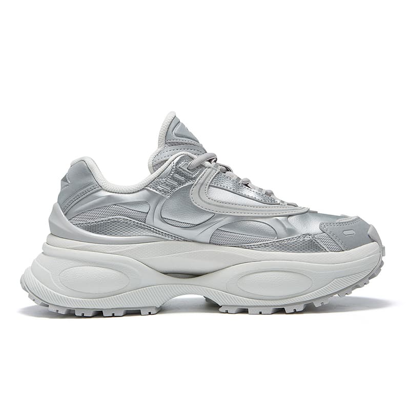 Кроссовки FILA FUSION BIANCO III Бьянко 3 Устойчивый к истиранию Повседневная обувь Женская Серебристо-Серый - изображение 2