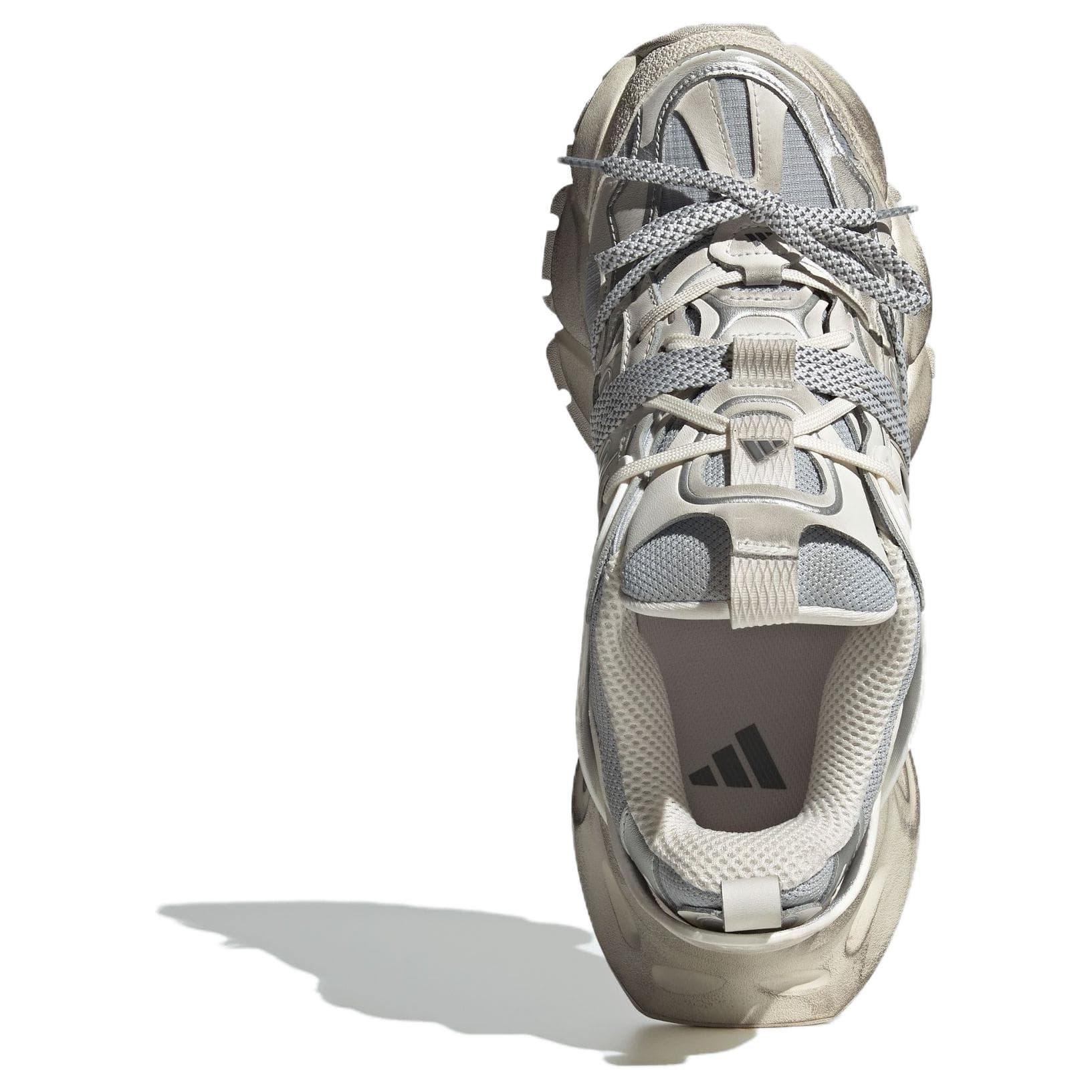 Кроссовки Adidas XLG RUNNER DELUXE визуально увеличивает рост Low Топ Массивные кроссовки Унисекс Белый серебристый - изображение 5