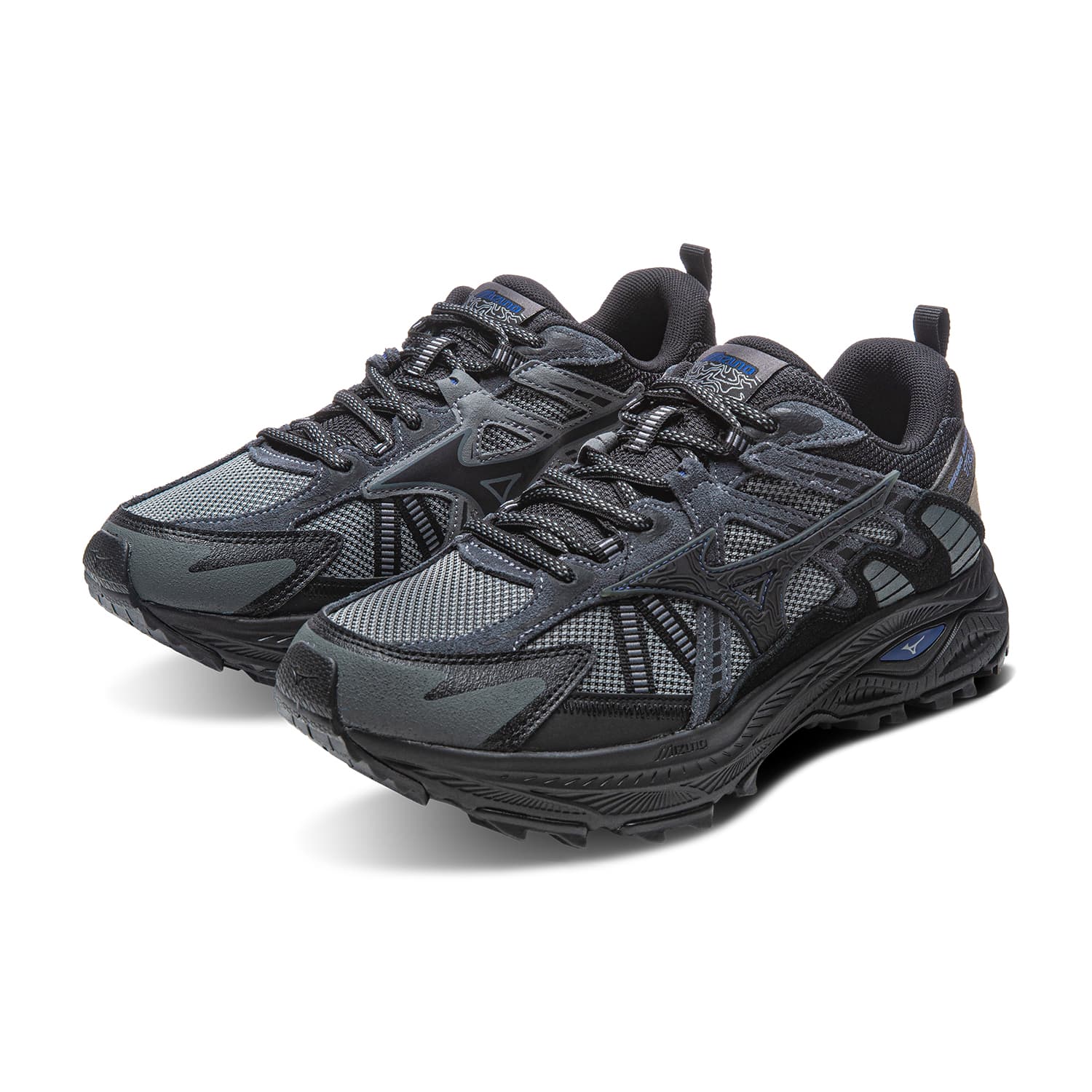 Кроссовки для бега Mizuno Racer Trail Удобный текстиль синтетическая кожа низкий топ беговые кроссовки унисекс черный - изображение 1