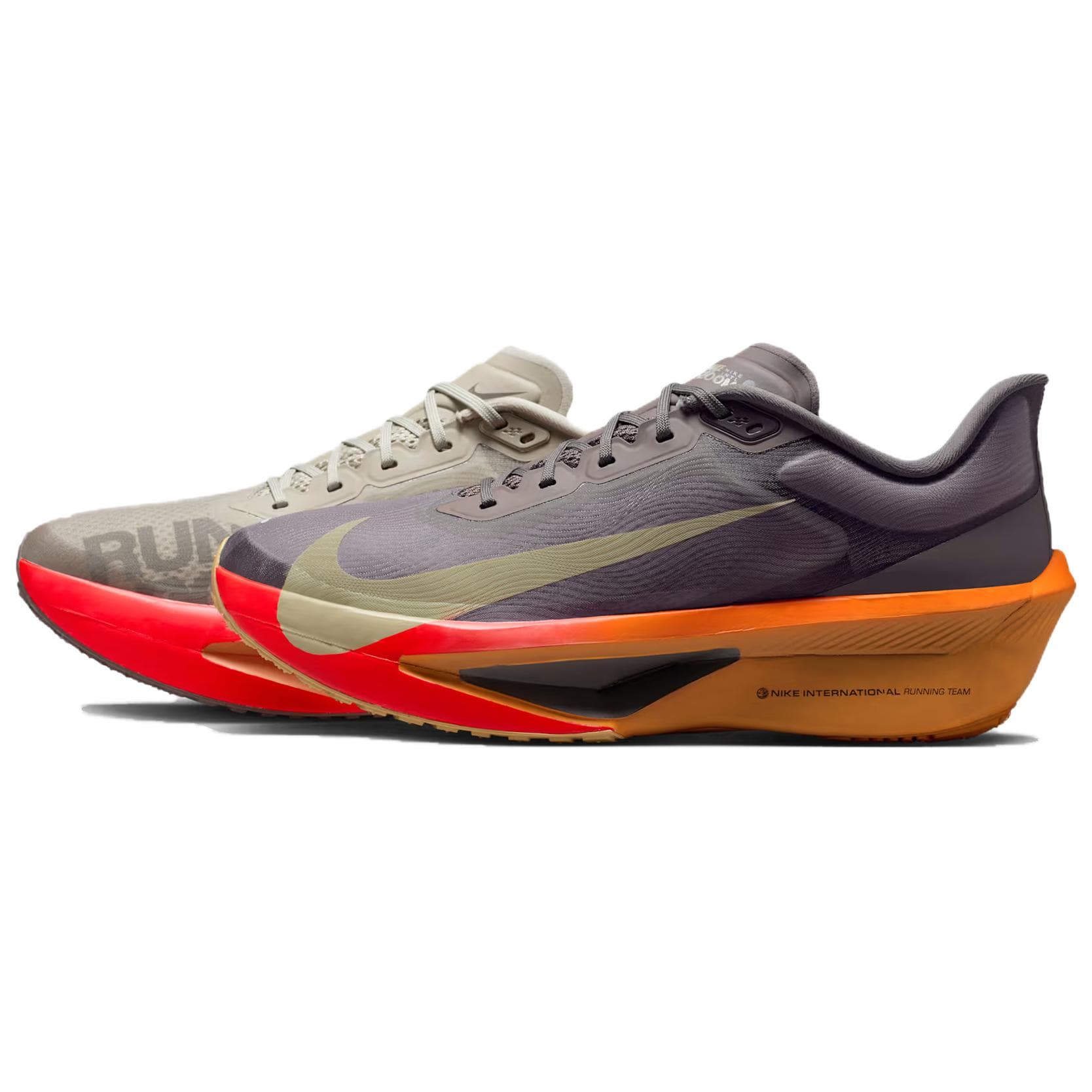 Кроссовки для бега Nike Zoom Fly 6 Отскок Цельноугольное Волокно Wingboard Беговые кроссовки Мужские Серо-коричневые - изображение 1