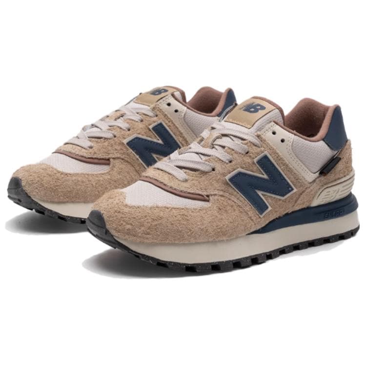Кроссовки для бега New Balance NB 574 Low Топ Повседневные Городские Кроссовки для Коммутации и Бег Унисекс Бежево-Синие - изображение 2