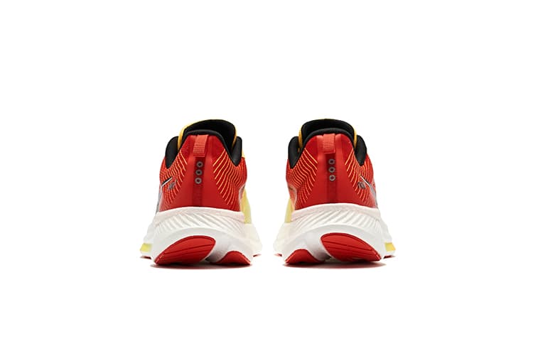 Кроссовки для бега Saucony Ride 17 Сетчатая ткань текстиль амортизация низкий топ тренировочная беговая обувь мужская белая желтая - изображение 4