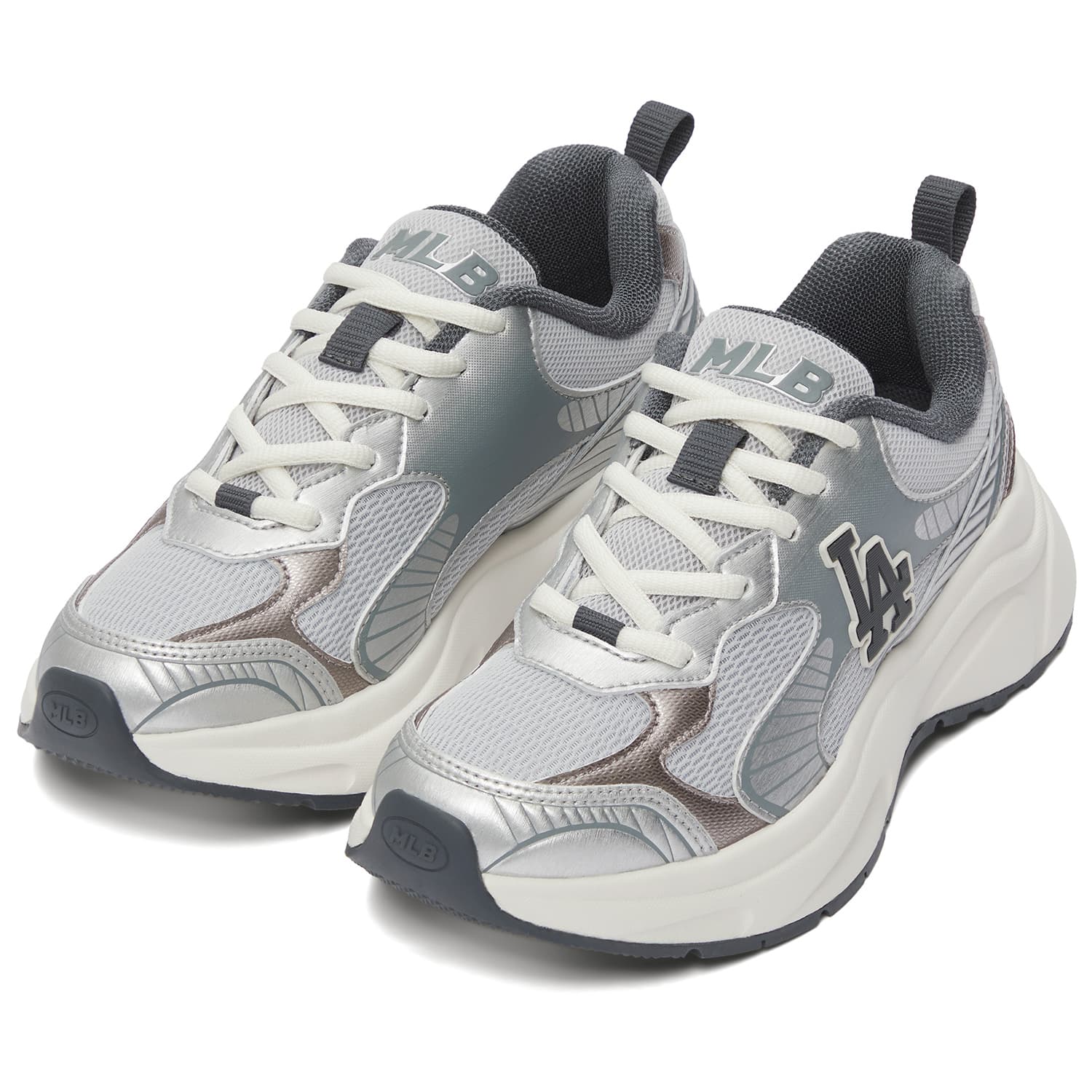 Кроссовки для бега MLB Chunky Jogger Low Топ Повседневные беговые кроссовки Унисекс Светло-серый - изображение 3