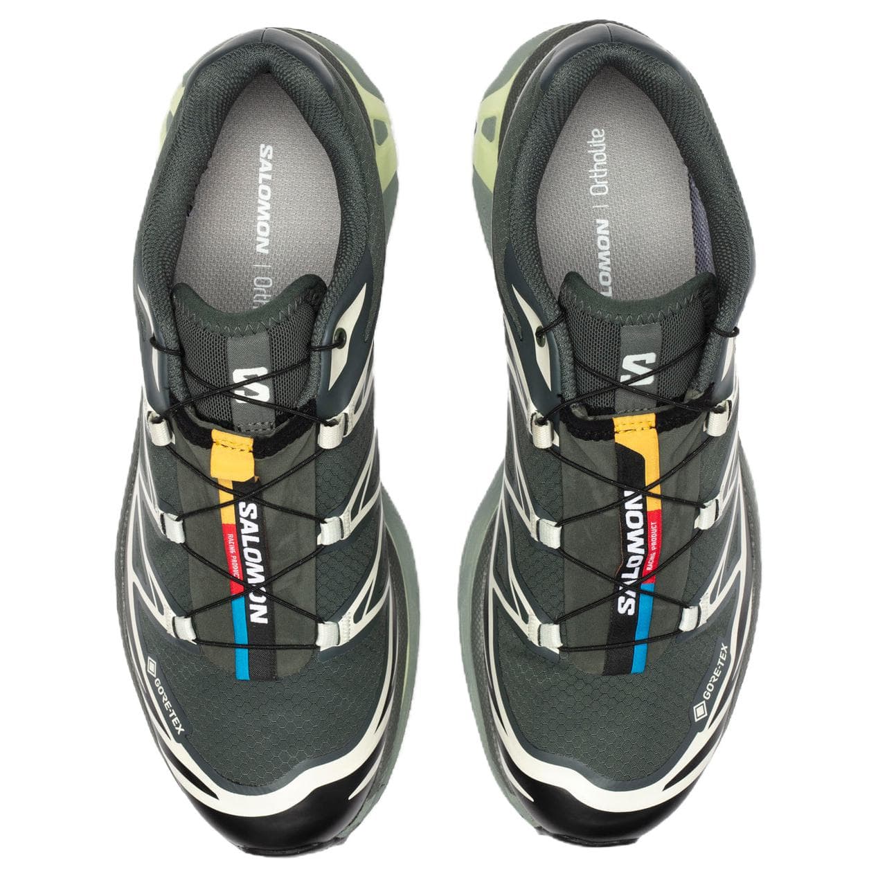 Кроссовки для бега Salomon XT 6 Low Кроссовки для бега Унисекс Городской серый Черный Лаймово-кремовый - изображение 4