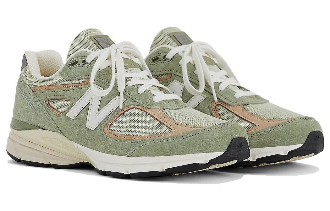 Кроссовки для бега New Balance 990 V4 Green White - изображение 2