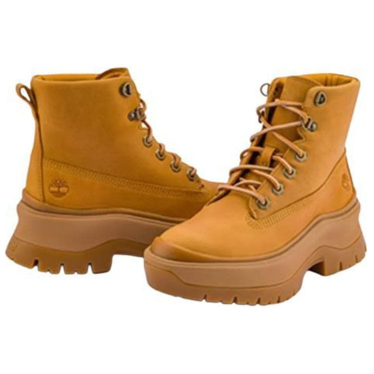 Ботинки уличные Timberland Износостойкий противоскользящий средней длины для активного отдыха женский желтый - изображение 4