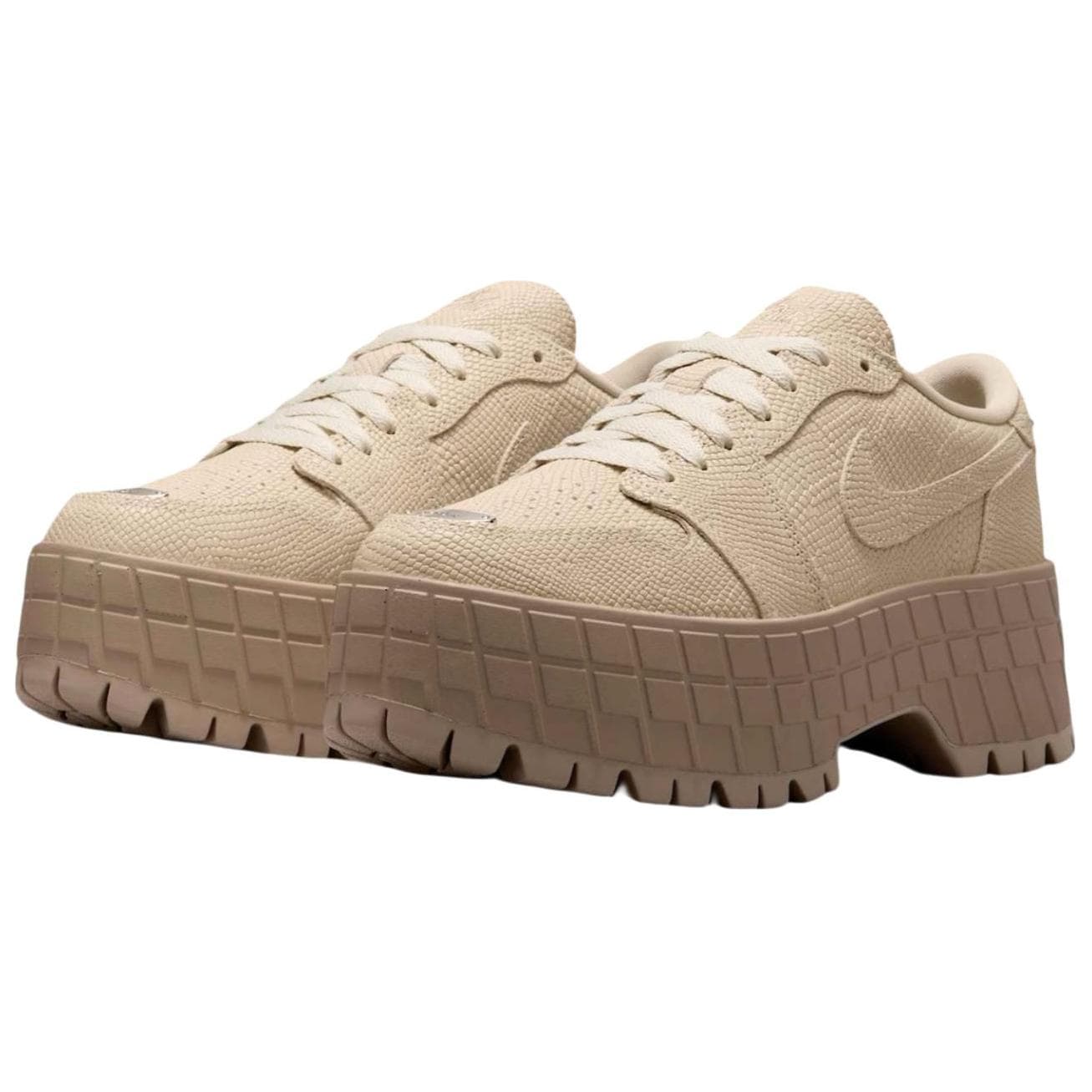 Кроссовки Jordan Air Jordan 1 Кожа Искусственная замша Амортизация Низкий топ Повседневная обувь Женские Хаки - изображение 2