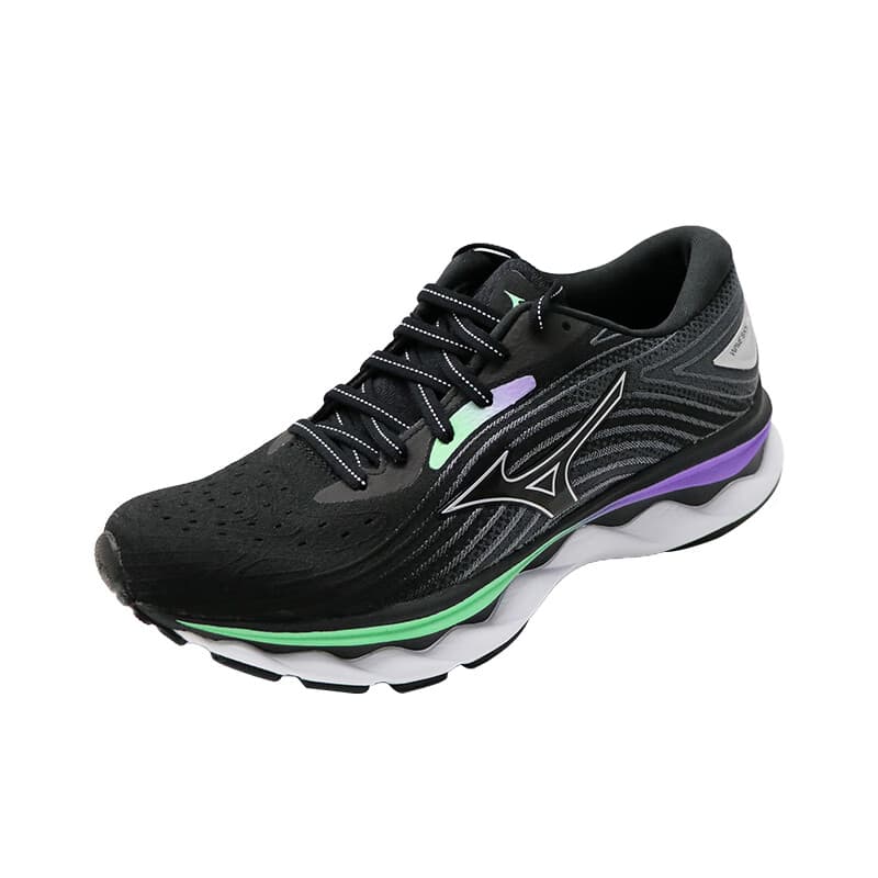 Кроссовки для бега Mizuno Wave Sky 6 Low Топ Беговые кроссовки Женские Черные - изображение 2