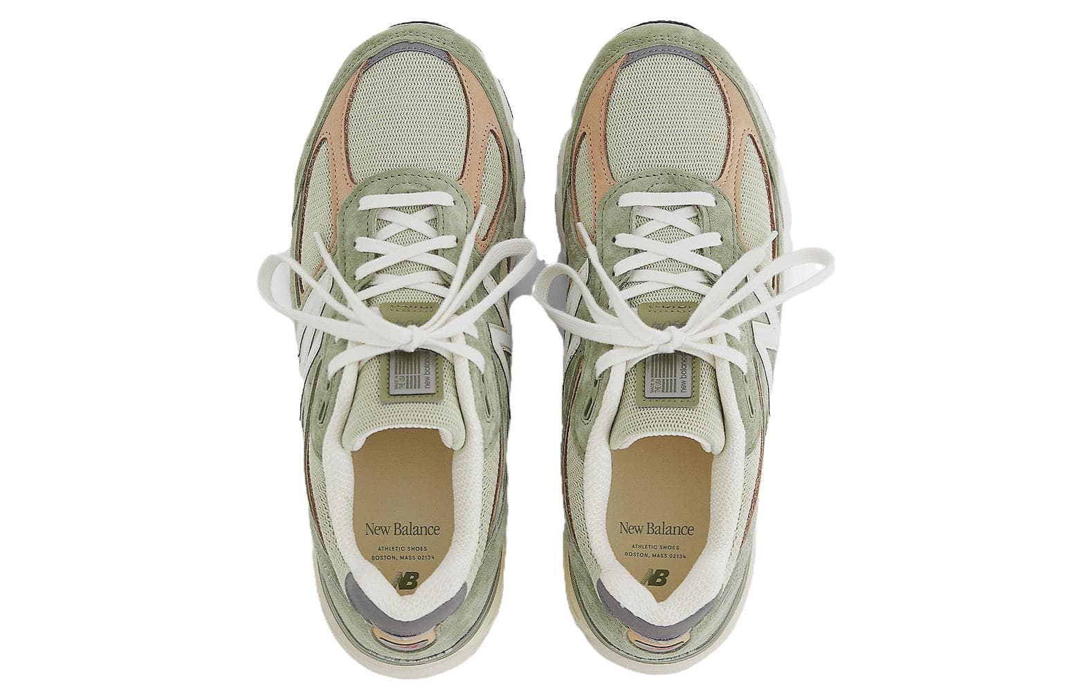 Кроссовки для бега New Balance 990 V4 Green White - изображение 3
