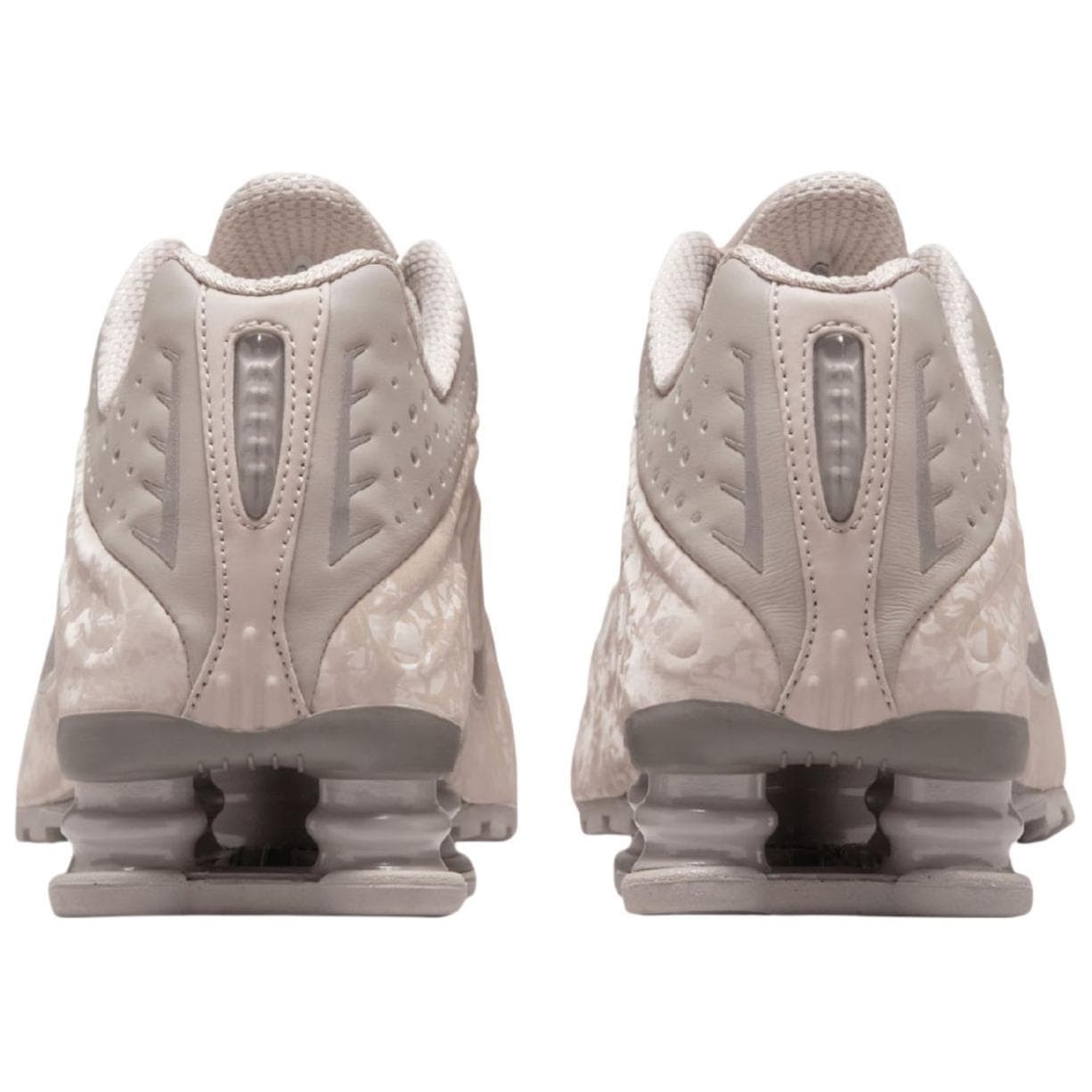 Кроссовки для бега Nike Shox R4 Кожа Дышащий Поддержка Низкий Верх Повседневные Беговые Кроссовки Женские Серые - изображение 4