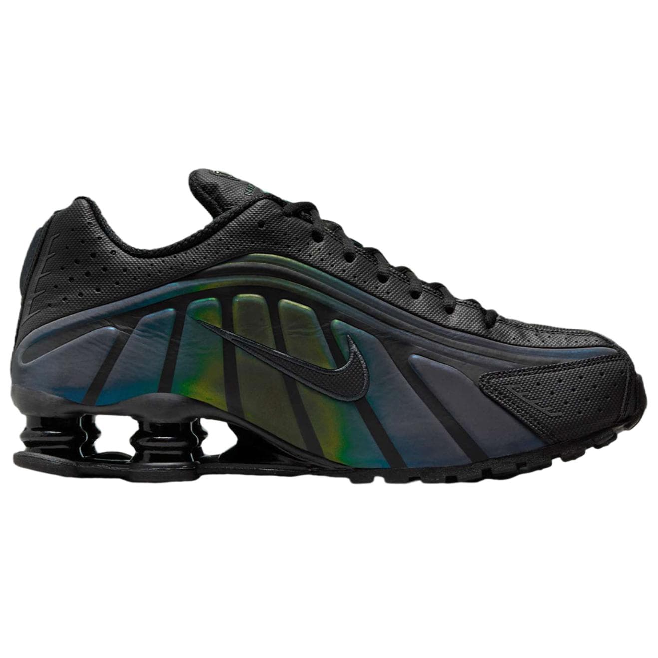 Кроссовки для бега NIKE Shox R4 Low Топ Беговые кроссовки Мужской Черно-зеленый - изображение 2