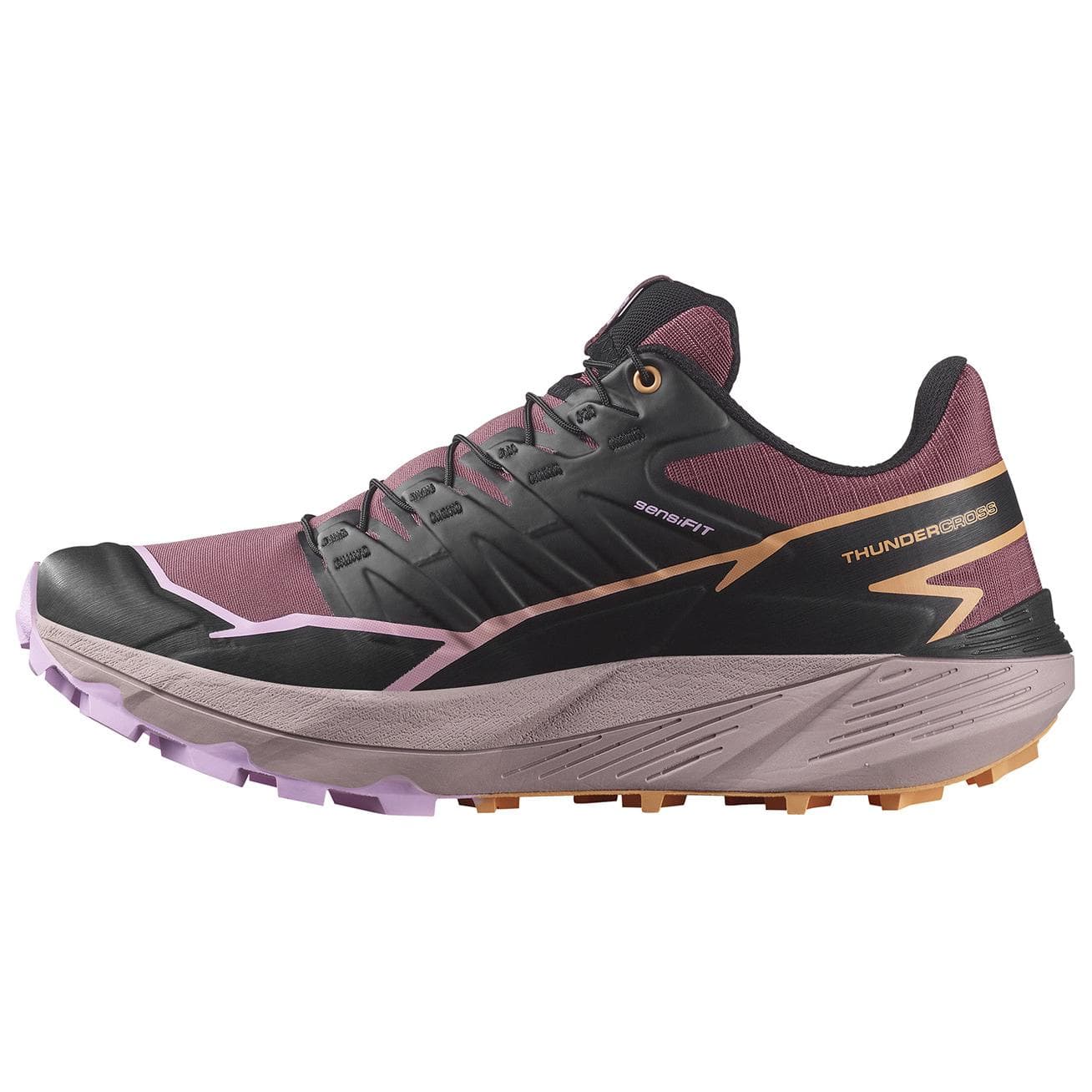 Кроссовки для бега SALOMON Thundercross противоскользящие устойчивые к истиранию низкие беговые кроссовки женские черные фиолетовые - изображение 1