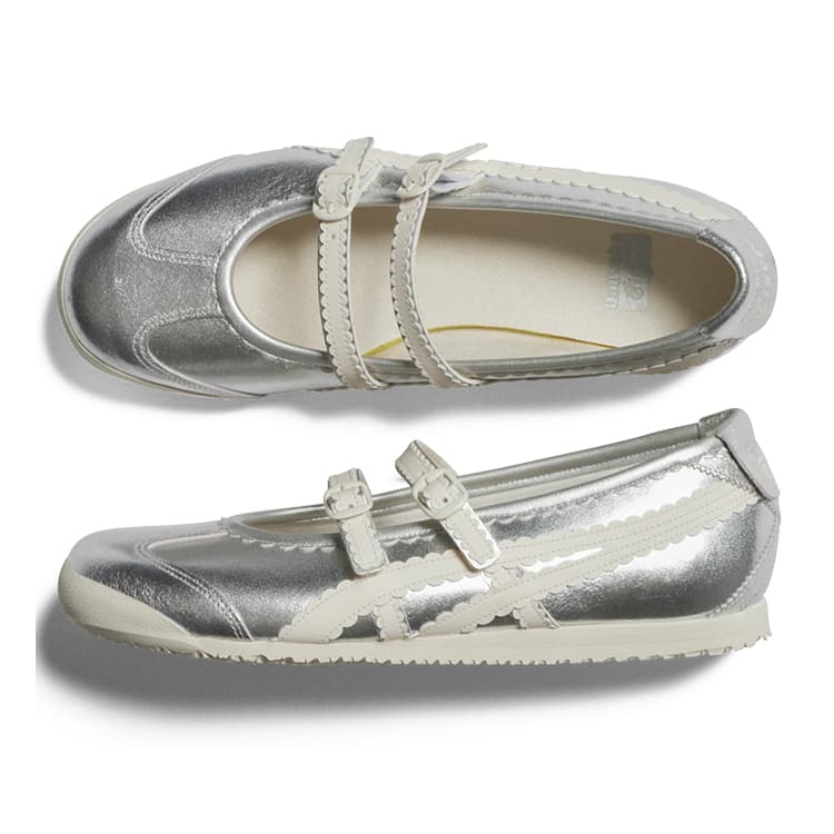 Кроссовки Onitsuka Tiger MEXICO 66 TGRS противоскользящая дышащая и легкая низкая повседневная обувь для женщин серебряного цвета - изображение 5