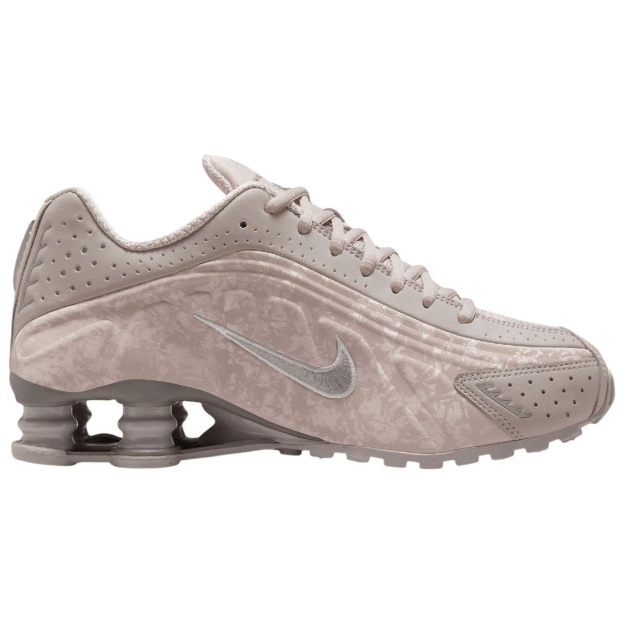 Кроссовки для бега Nike Shox R4 Кожа Дышащий Поддержка Низкий Верх Повседневные Беговые Кроссовки Женские Серые - изображение 2