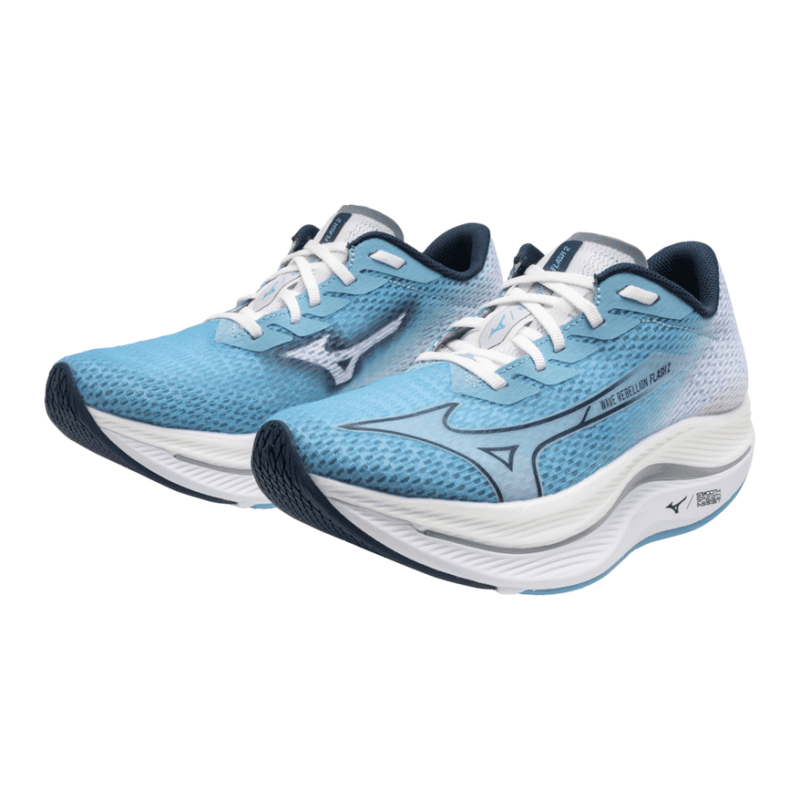 Кроссовки для бега Mizuno Аbrasion Resistant Дышащие Низкие Повседневные Беговые Кроссовки Женские Синие Белые - изображение 3