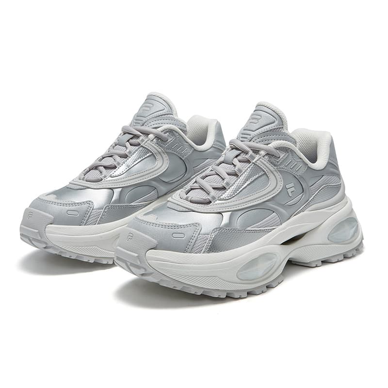 Кроссовки FILA FUSION BIANCO III Бьянко 3 Устойчивый к истиранию Повседневная обувь Женская Серебристо-Серый - изображение 3