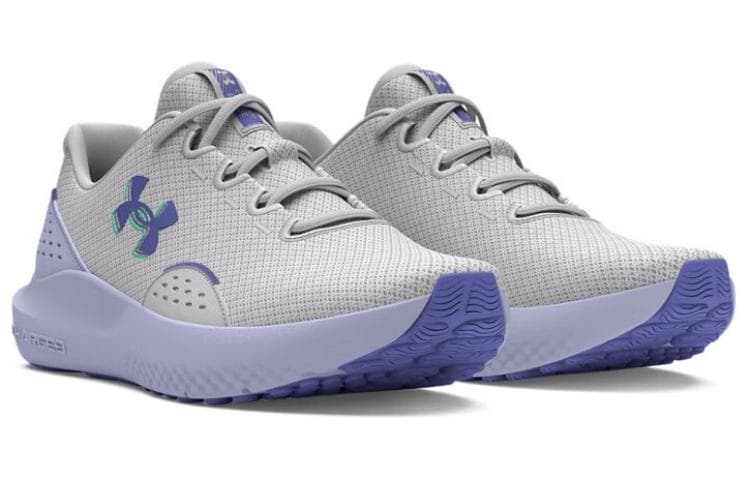Кроссовки для бега Under Armour Surge 4 Амортизация Устойчивость к истиранию Низкий топ Беговые кроссовки Женские Серый Фиолетовый - изображение 3