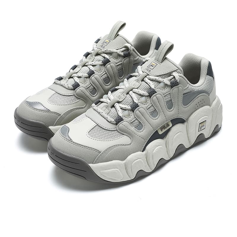 Кроссовки для бега FILA Цвет круассана Текстиль Синтетическая кожа Низкие кеды для бега Мужские Серый Зеленый - изображение 4