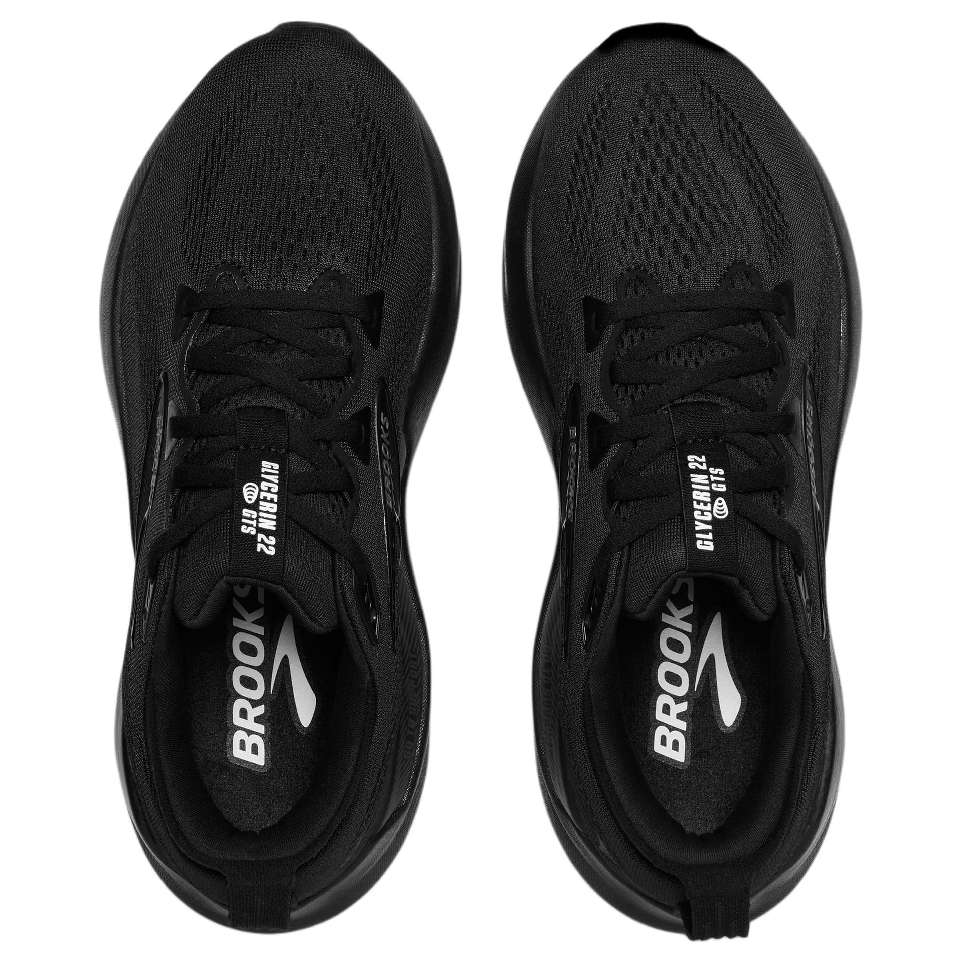 Кроссовки для бега Brooks Glycerin GTS 22 Дышащий Low Топ Бег на длинные дистанции Обувь Мужской Черный Широкий формат - изображение 4