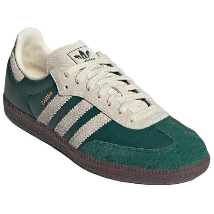 Кроссовки Adidas Originals Samba OG Low Топ Скейтборд Обувь Унисекс Зеленый белый - изображение 3