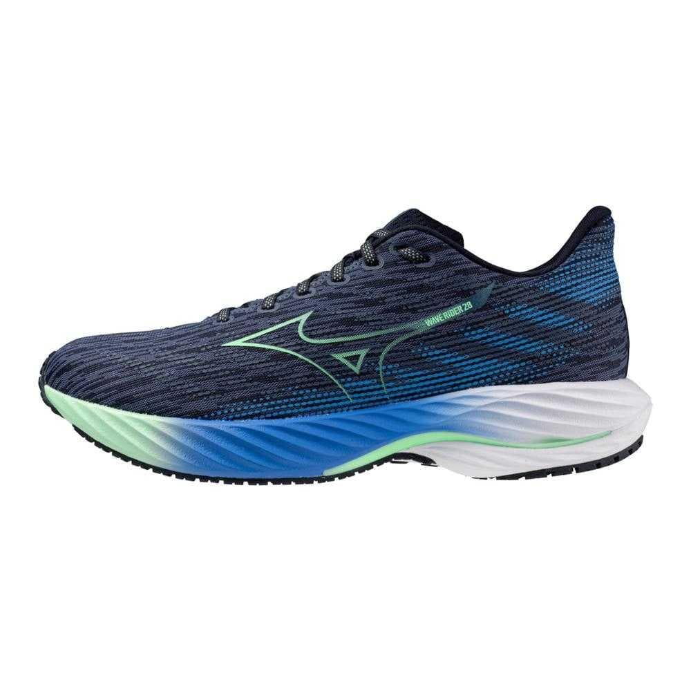 Кроссовки для бега Mizuno Wave Rider 28 Модный противоскользящий низкий топ беговые кроссовки мужские винтажная модель индиго - изображение 1