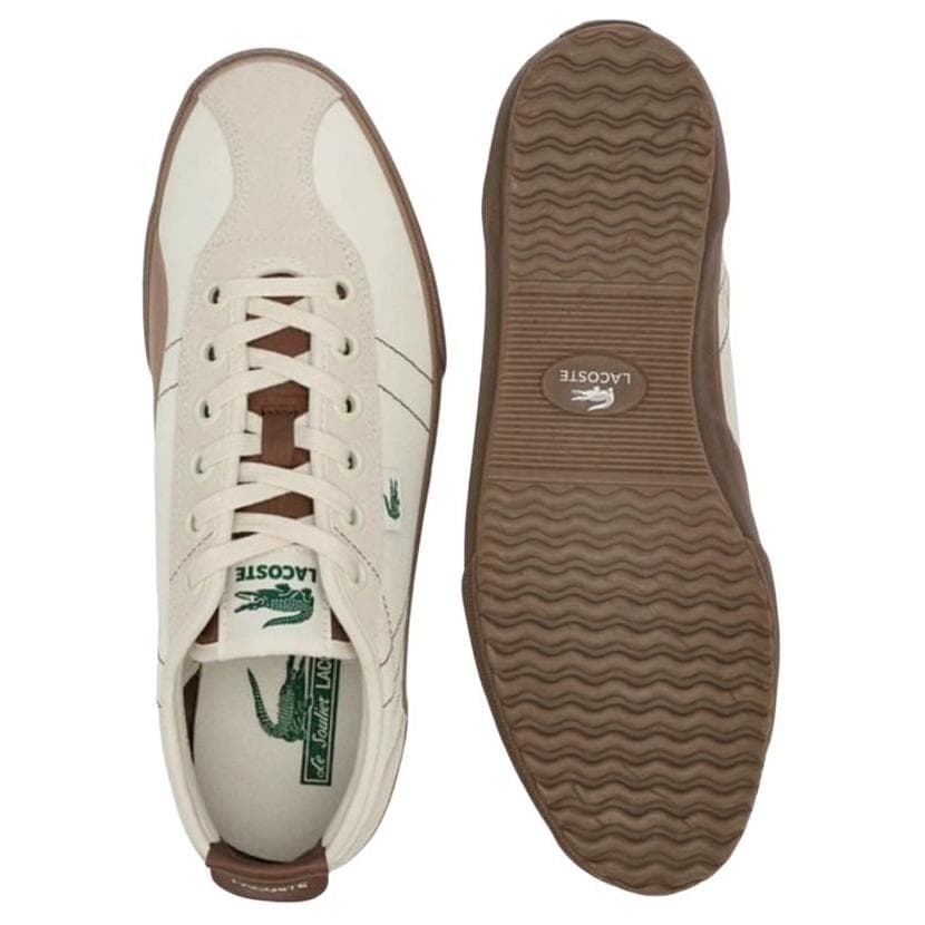 Кроссовки LACOSTE Противоскользящая Устойчивая к истиранию Низкий Топ Повседневная Обувь Мужская Экрю - изображение 4
