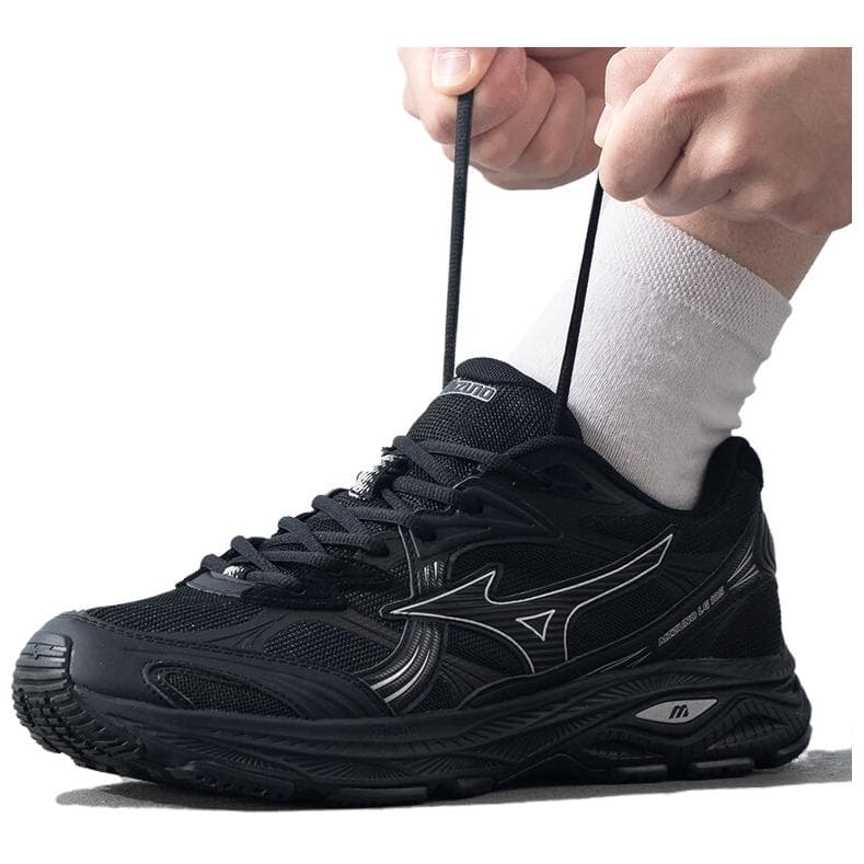Кроссовки для бега Mizuno LG 10S Удобные устойчивые к истиранию дышащие легкие низкие беговые кроссовки унисекс черные - изображение 3