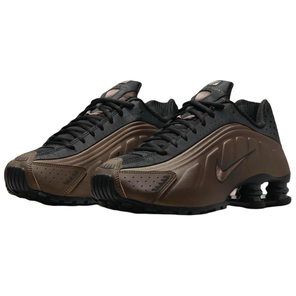 Кроссовки для бега Nike Shox R4 Low Топ Беговые кроссовки Женские Коричнево-черный - изображение 3