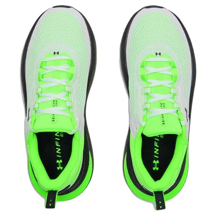 Кроссовки для бега Under Armour Infinite Elite 2 Дышащая Обувь для Беговых Дистанций с Низким Верхом Покрытие Oтскок Мужская Белый Зеленый - изображение 3