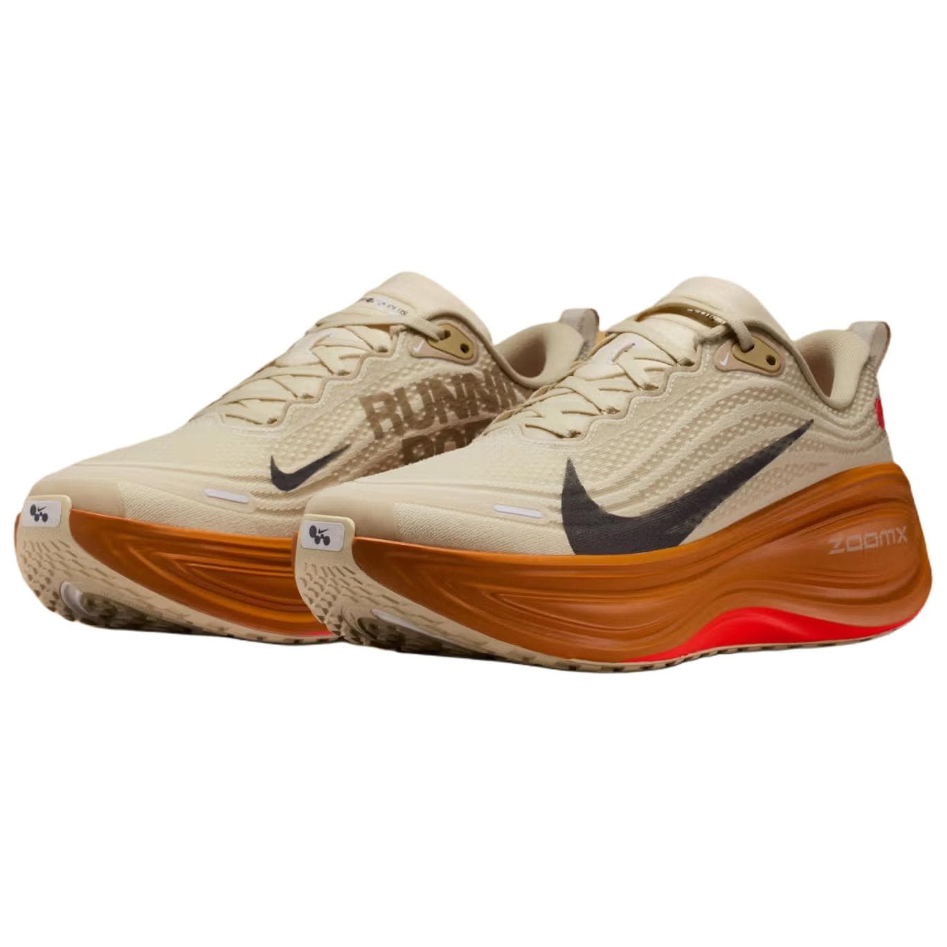 Кроссовки для бега NIKE Vomero Plus Дышащий Low Топ Беговые кроссовки Унисекс Бежево-коричневый — фото 3