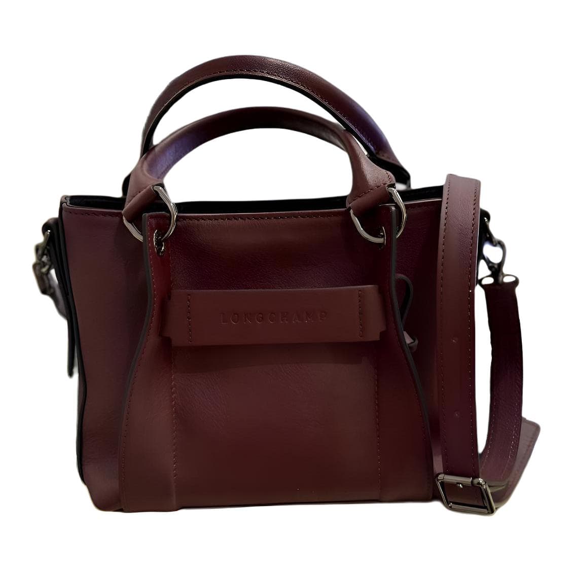 Сумка LONGCHAMP Сумка Tote с объемной конструкцией из телячьей кожи сумка через плечо маленькая сумка женская бордовый красный - изображение 1