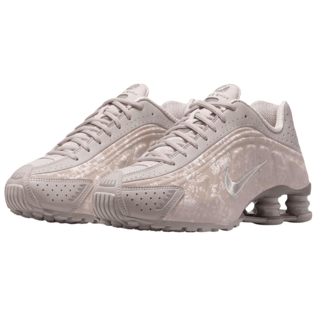 Кроссовки для бега Nike Shox R4 Кожа Дышащий Поддержка Низкий Верх Повседневные Беговые Кроссовки Женские Серые - изображение 3