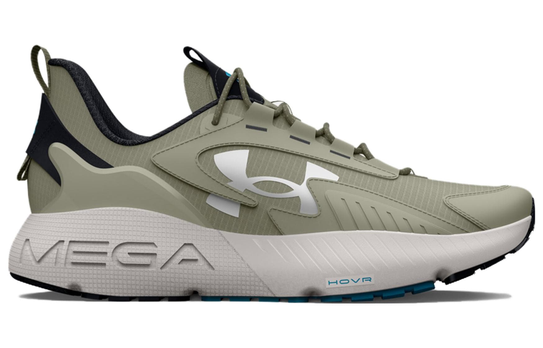 Кроссовки для бега Under Armour HOVR Mega 2 Low Беговые кроссовки Унисекс Черный Зеленый - изображение 2