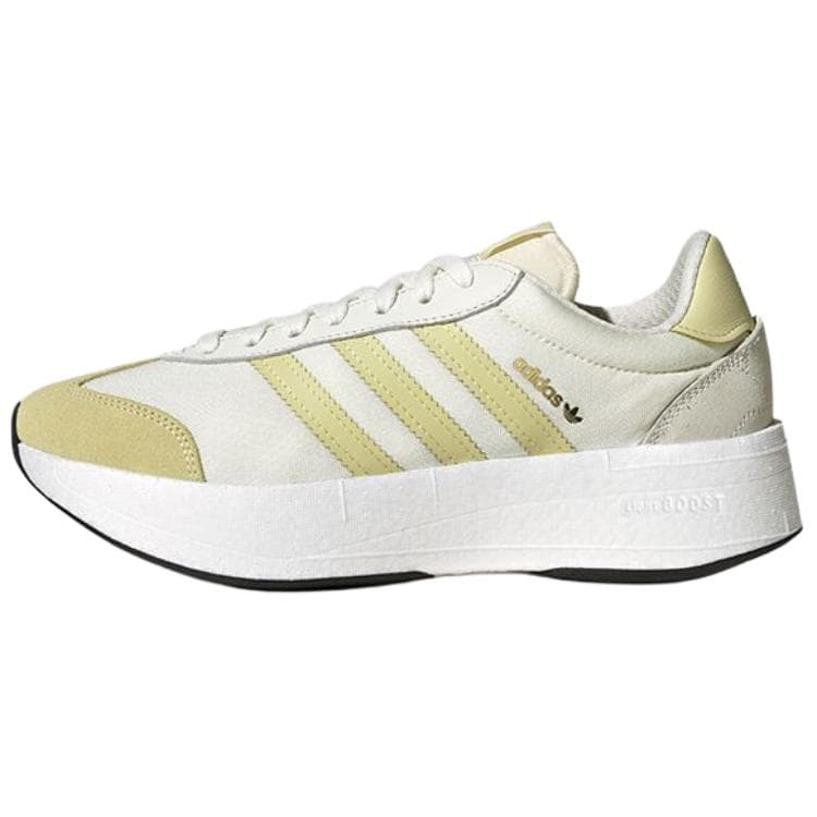 Кроссовки для бега Adidas Originals CITY RNR Ткань Противоскользящие Устойчивые к истиранию Низкие Беговые кроссовки Женские Бежево-желтые - изображение 1