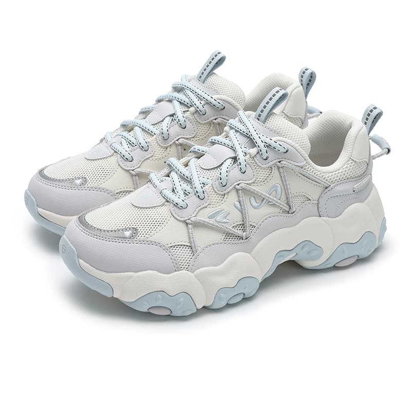 Кроссовки для бега FILA FLUID 6 Low Топ Повседневные Городские Коммутационные Беговые Кроссовки Женские Белые Серебряные - изображение 3