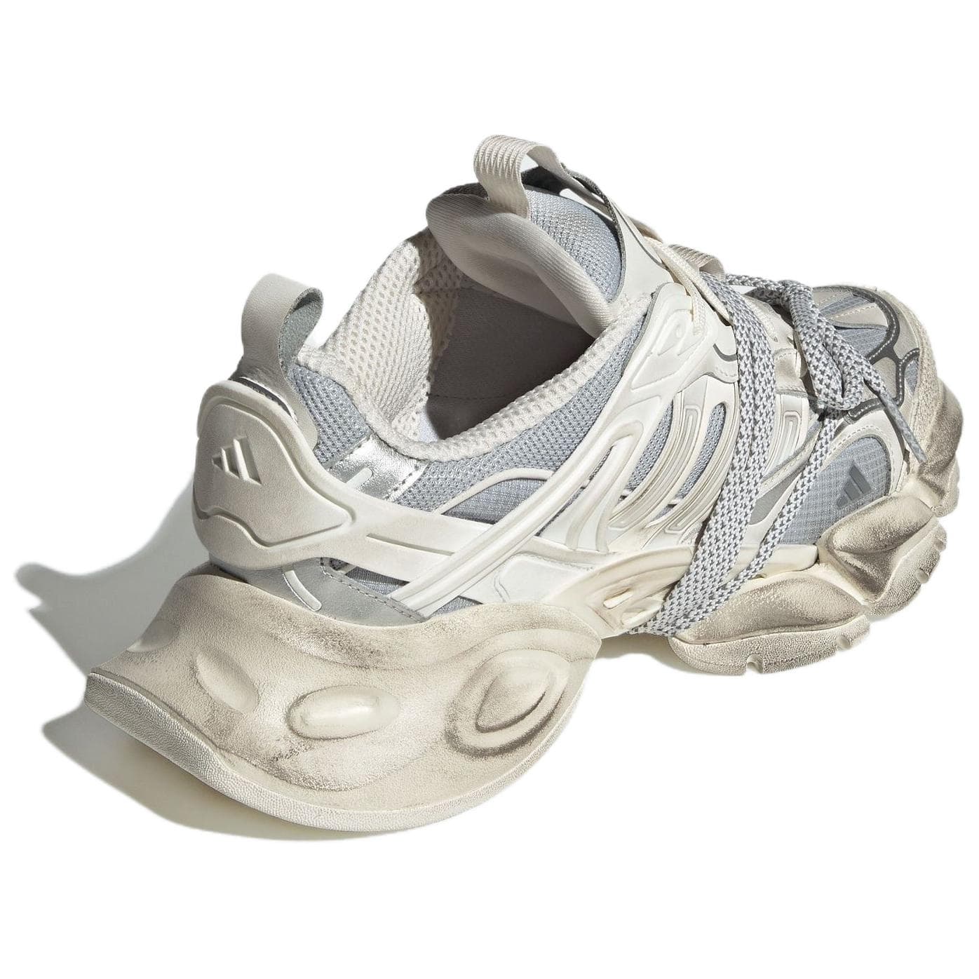Кроссовки Adidas XLG RUNNER DELUXE визуально увеличивает рост Low Топ Массивные кроссовки Унисекс Белый серебристый - изображение 4