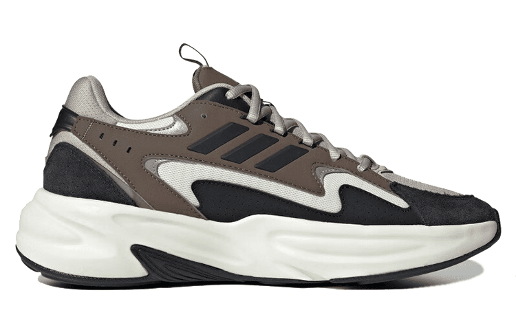 Кроссовки для бега Adidas Neo Ozelle PU (полиуретан) ткань синтетическая кожа низкие кеды для бега унисекс коричневый черный - изображение 2