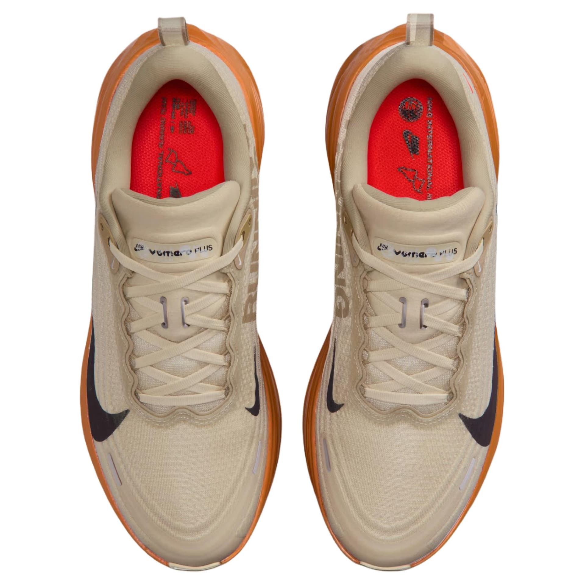 Кроссовки для бега NIKE Vomero Plus Дышащий Low Топ Беговые кроссовки Унисекс Бежево-коричневый — фото 4