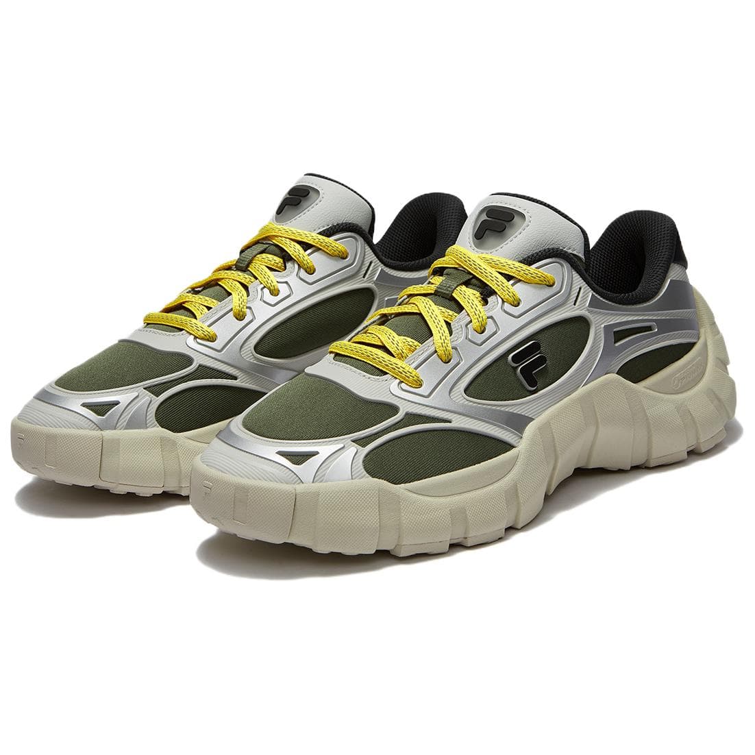 Кроссовки FILA FUSION BONE DX Vertebra Shoes Устойчивые к истиранию Дышащая Низкий верх Повседневная обувь Мужская Зеленая Серый - изображение 2