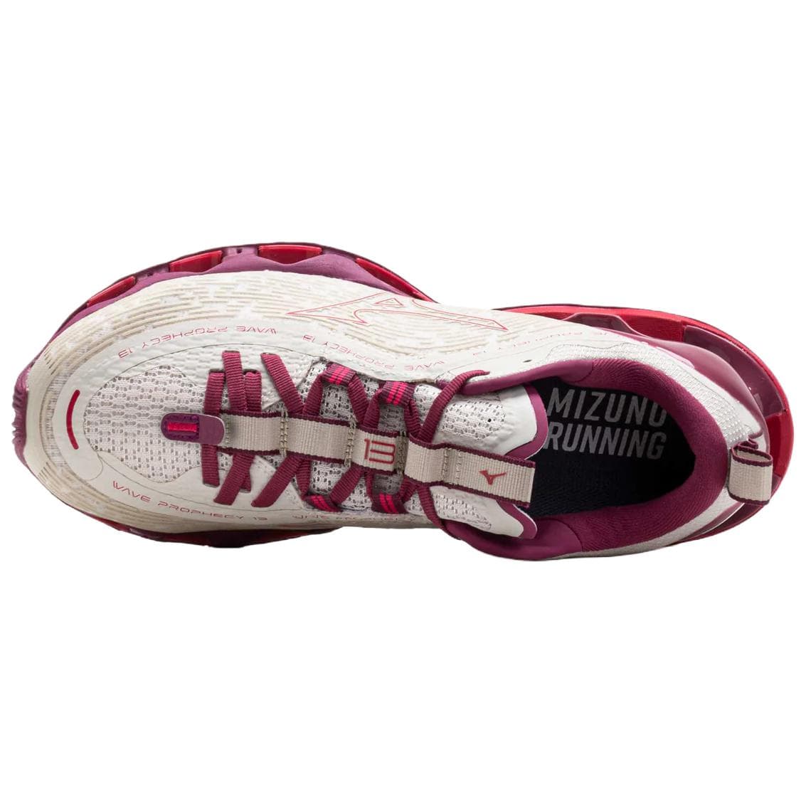 Кроссовки для бега Mizuno Wave Prophecy 13 Устойчивые к истиранию Низкие Беговые кроссовки Женские Розовые Белые - изображение 4