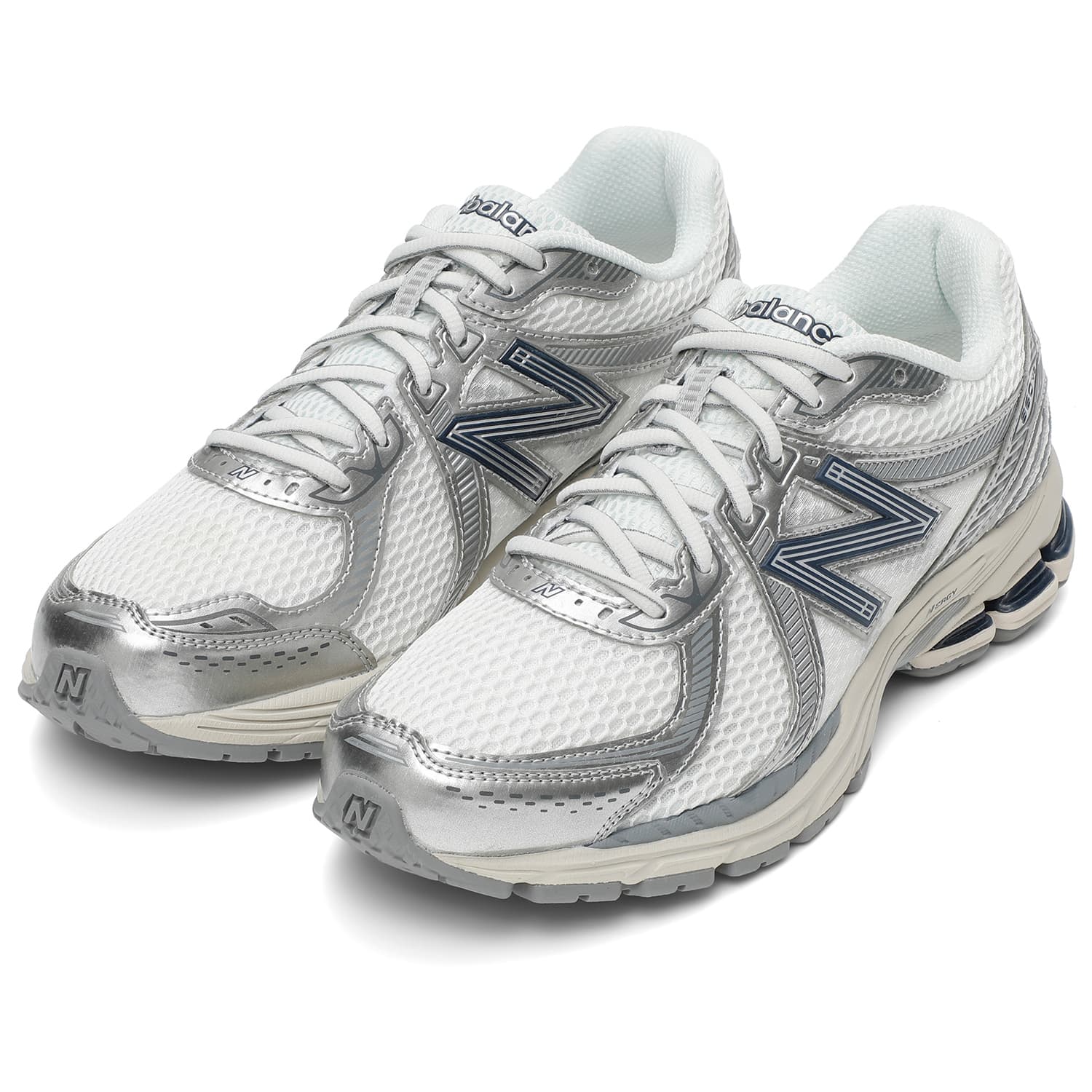 Кроссовки new balance 860 Удобный Круглый Палец Дышащий Low Топ Повседневная обувь Унисекс Серебряный - изображение 3