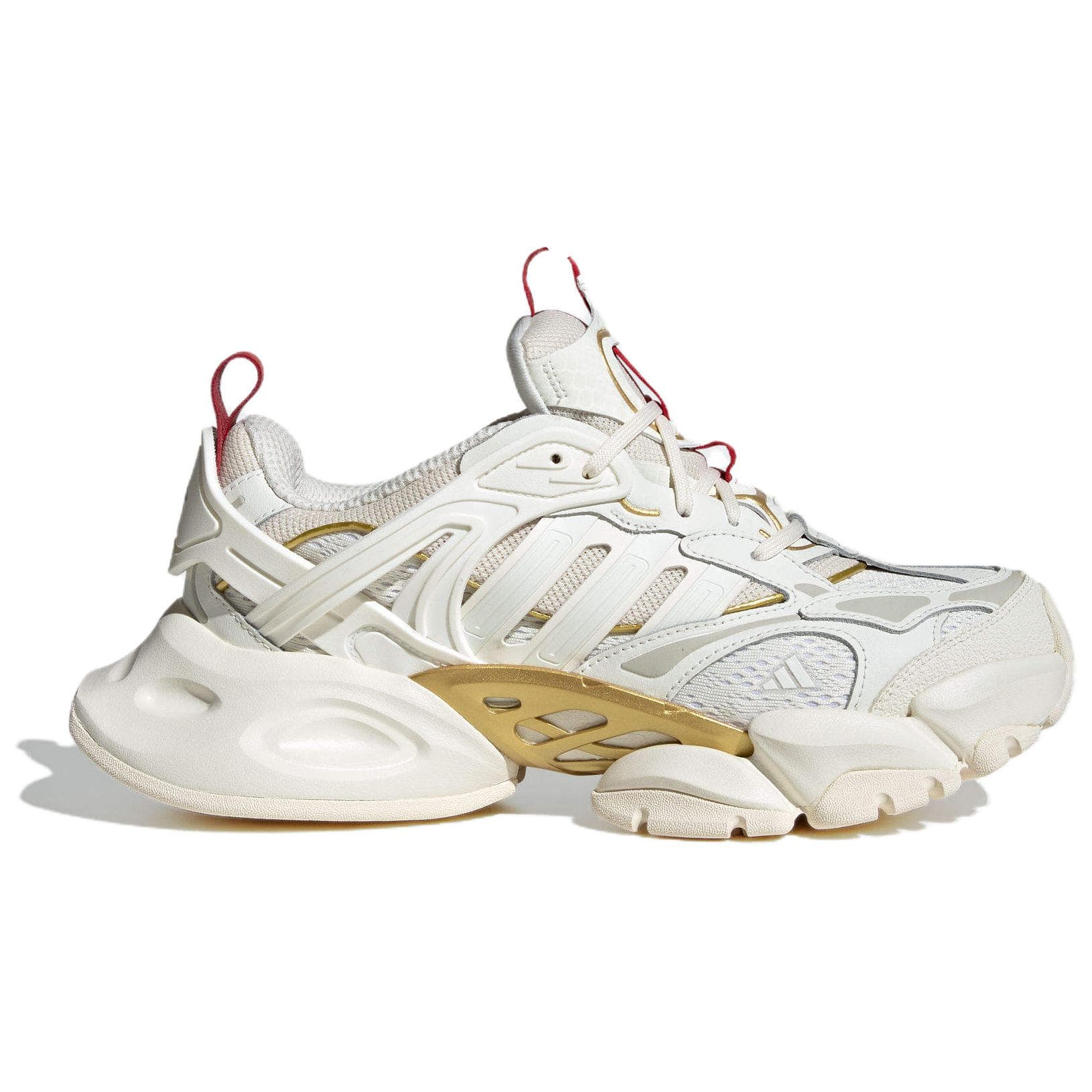 Кроссовки Adidas XLG RUNNER DELUXE Кожа Низкие Кроссовки с Толстой Подошвой Унисекс Белый Золото - изображение 2