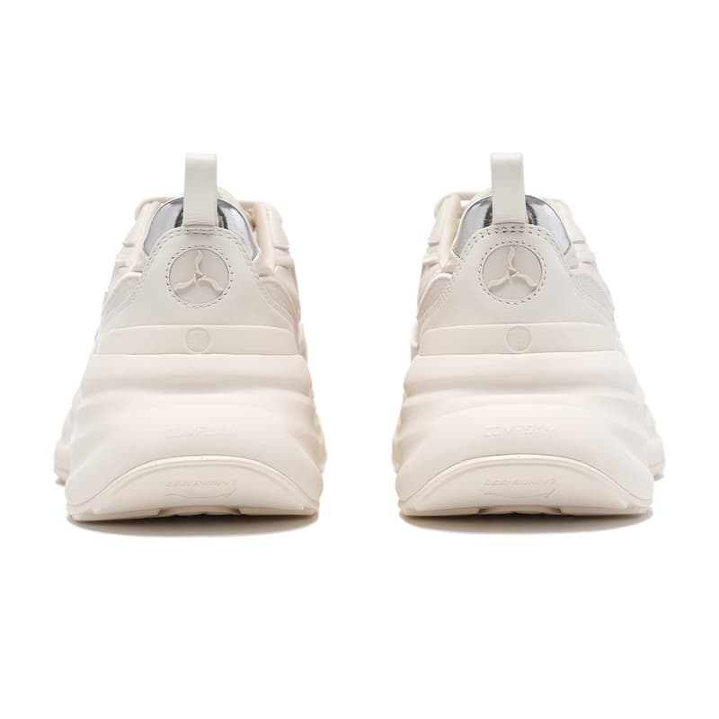 Кроссовки для бега LI-NING 1990 Classic Series модные удобные амортизирующие износостойкие Лоу-топы повседневные Беговые кроссовки женские Серебристо-белый - изображение 4