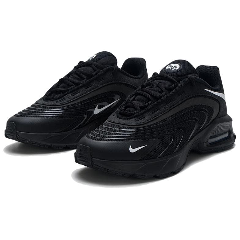 Кроссовки Nike Air MAX Пламя Текстиль Синтетическая Кожа Дышащий Низкий Топ Повседневная Обувь Мужская Черная - изображение 2