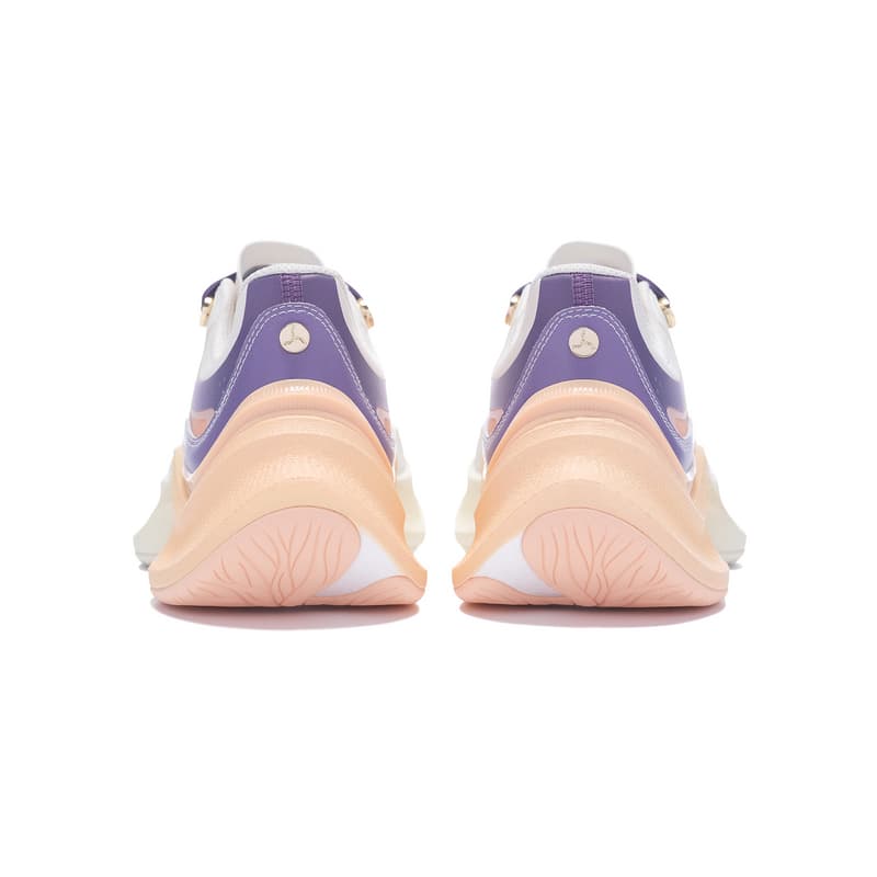 Кроссовки LI NING 1990 Classic Collection Устойчивая к истиранию Низкий Топ Повседневная Обувь Женская Белый Фиолетовый - изображение 4