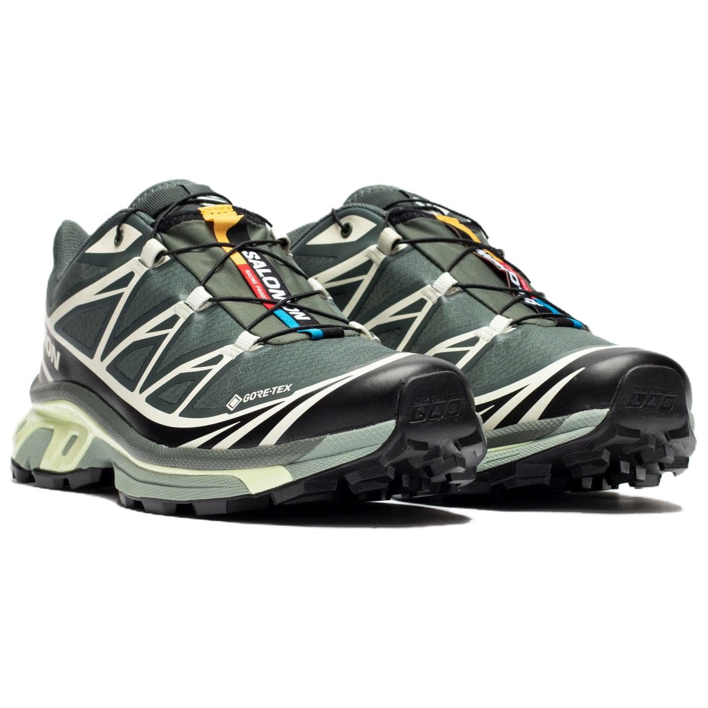 Кроссовки для бега Salomon XT 6 Low Кроссовки для бега Унисекс Городской серый Черный Лаймово-кремовый - изображение 3